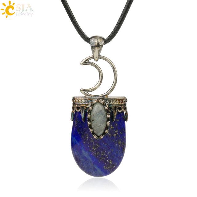 Natural Stone Crystal Antique Pendant Necklace - ItemBear.com