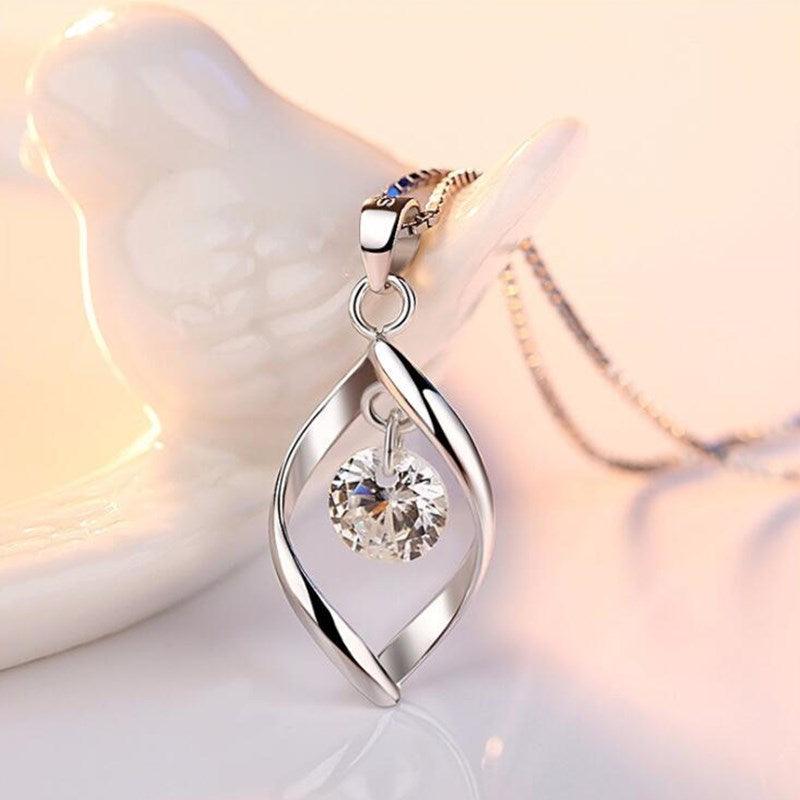 NEHZY 925 sterling silver women's fashion new jewelry high quality crystal zircon retro simple pendant necklace long 45CM - ItemBear.com