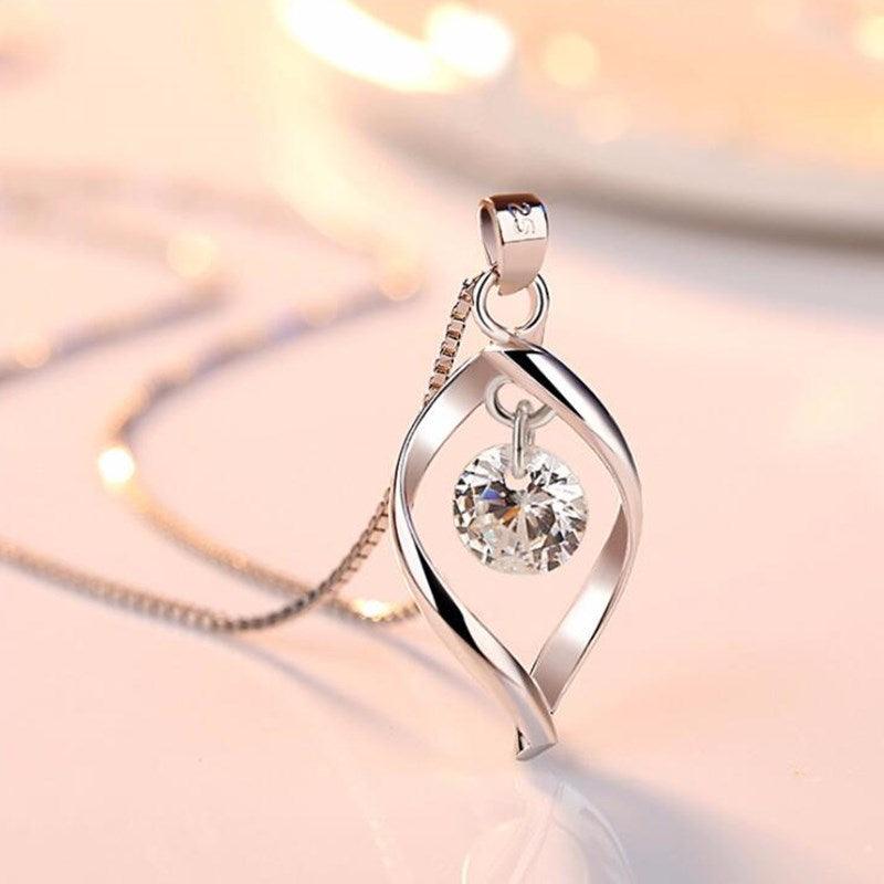 NEHZY 925 sterling silver women's fashion new jewelry high quality crystal zircon retro simple pendant necklace long 45CM - ItemBear.com