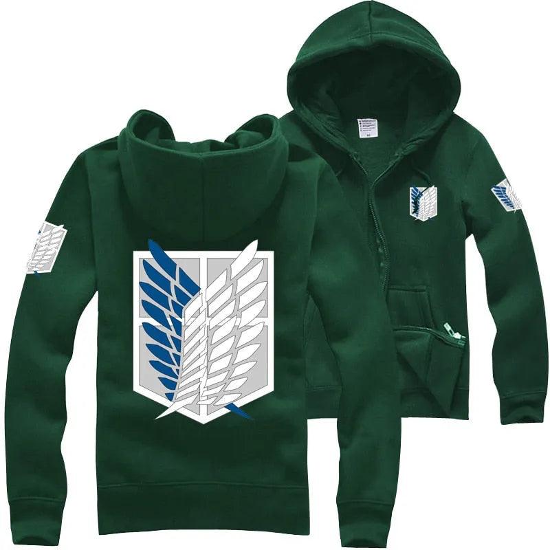 New Anime Wings of Liberty Cosplay Costume Attack on Titan Unisex Hoodies Shingeki No Kyojin Legion Zipper Jacket Sweatshirts - ItemBear.com