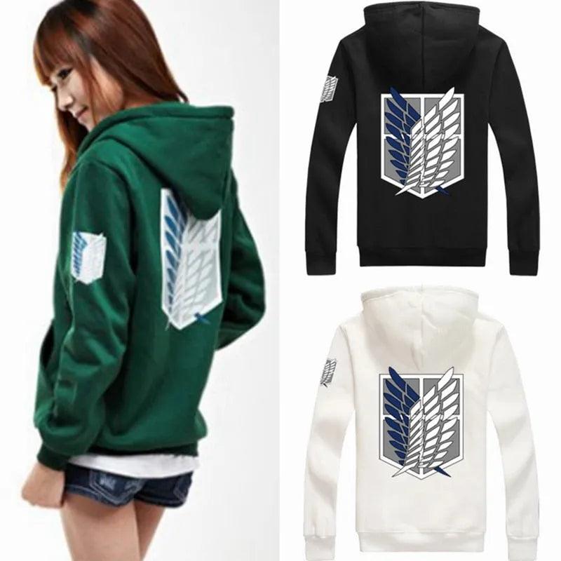 New Anime Wings of Liberty Cosplay Costume Attack on Titan Unisex Hoodies Shingeki No Kyojin Legion Zipper Jacket Sweatshirts - ItemBear.com