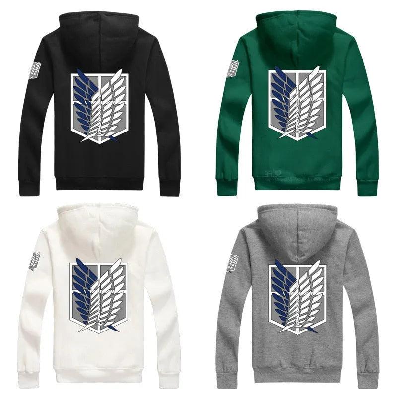 New Anime Wings of Liberty Cosplay Costume Attack on Titan Unisex Hoodies Shingeki No Kyojin Legion Zipper Jacket Sweatshirts - ItemBear.com