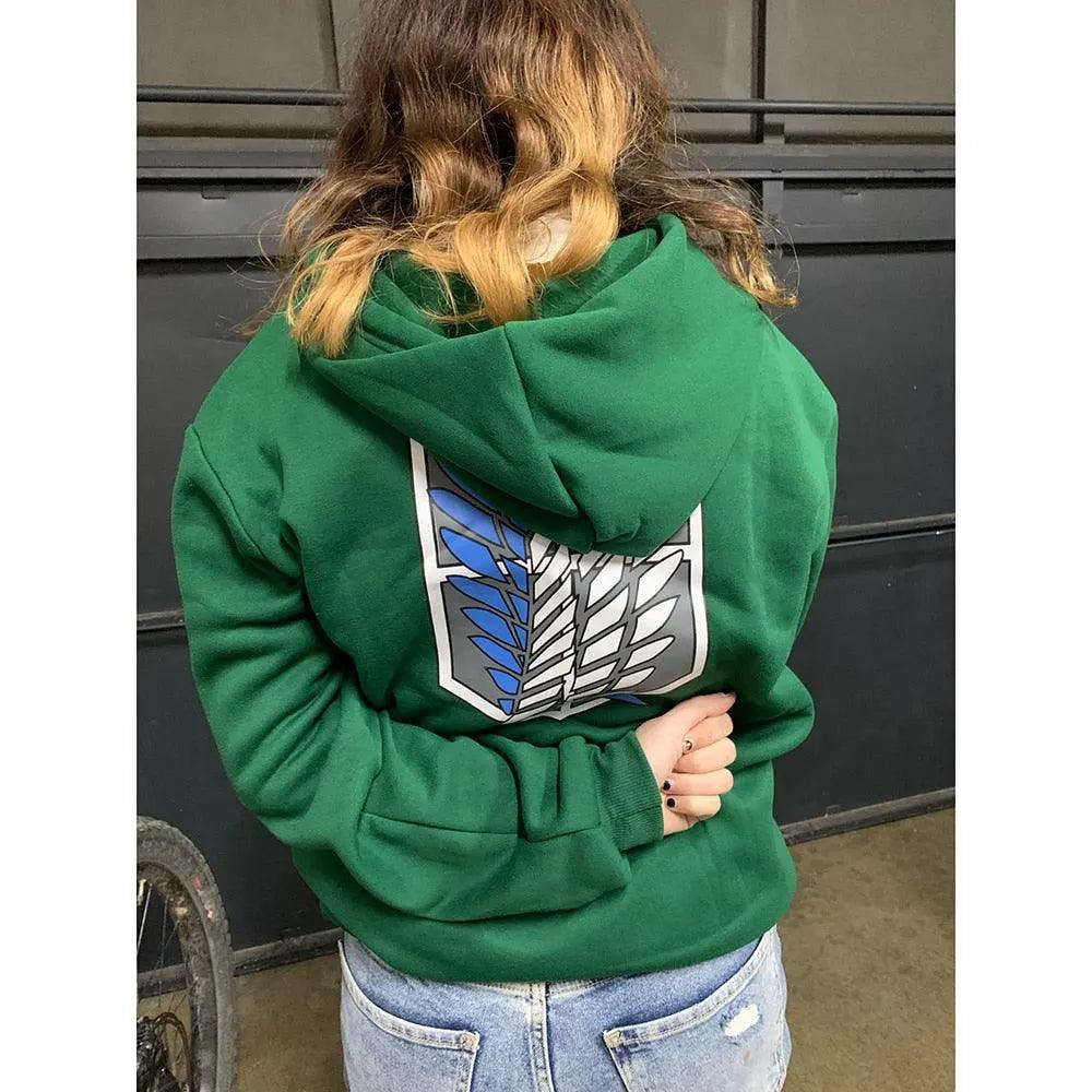 New Anime Wings of Liberty Cosplay Costume Attack on Titan Unisex Hoodies Shingeki No Kyojin Legion Zipper Jacket Sweatshirts - ItemBear.com