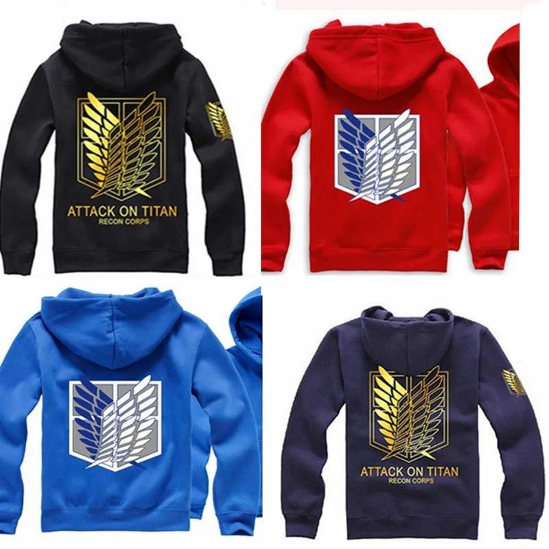 New Anime Wings of Liberty Cosplay Costume Attack on Titan Unisex Hoodies Shingeki No Kyojin Legion Zipper Jacket Sweatshirts - ItemBear.com