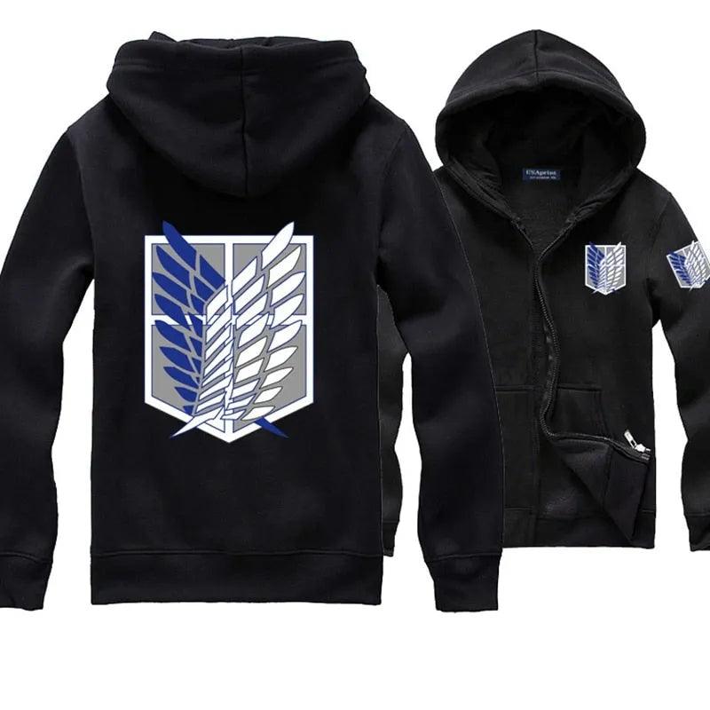 New Anime Wings of Liberty Cosplay Costume Attack on Titan Unisex Hoodies Shingeki No Kyojin Legion Zipper Jacket Sweatshirts - ItemBear.com