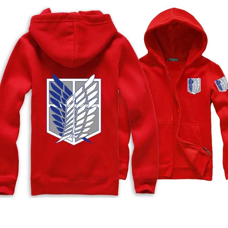 New Anime Wings of Liberty Cosplay Costume Attack on Titan Unisex Hoodies Shingeki No Kyojin Legion Zipper Jacket Sweatshirts - ItemBear.com