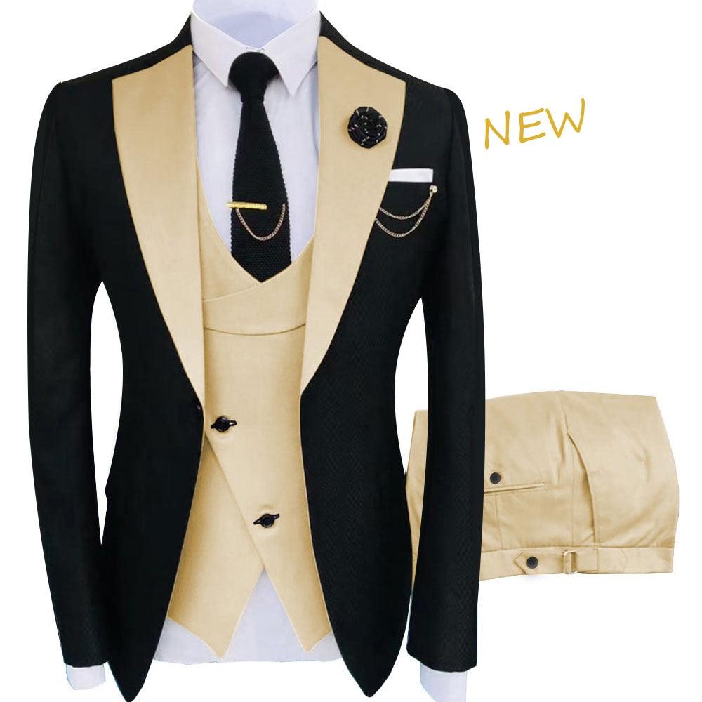 New Costume Homme Popular Clothing Luxury Party Stage Men&#39;s Suit Groomsmen Regular Fit Tuxedo 3 Peice Set Jacket+Trousers+Vest - ItemBear.com