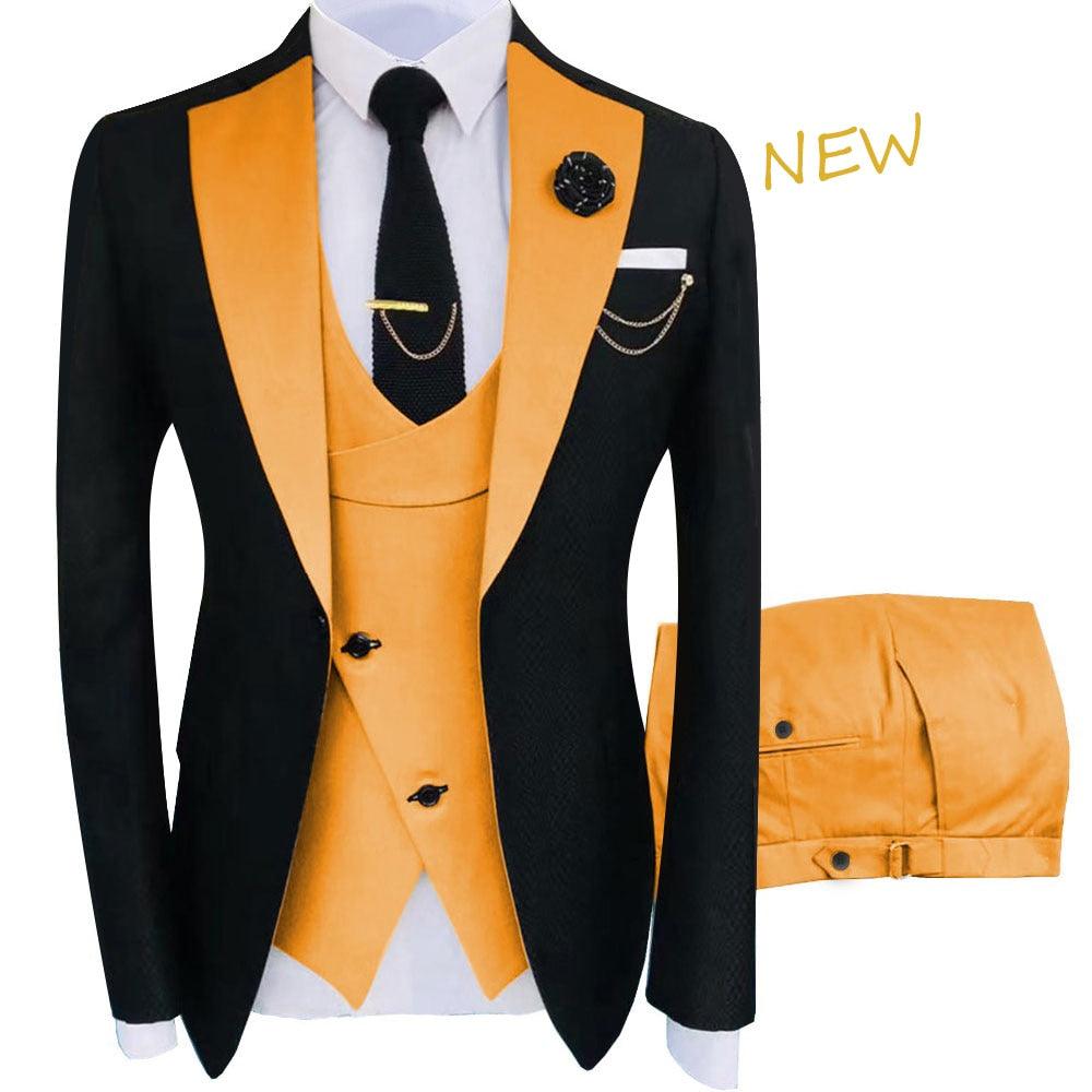 New Costume Homme Popular Clothing Luxury Party Stage Men&#39;s Suit Groomsmen Regular Fit Tuxedo 3 Peice Set Jacket+Trousers+Vest - ItemBear.com