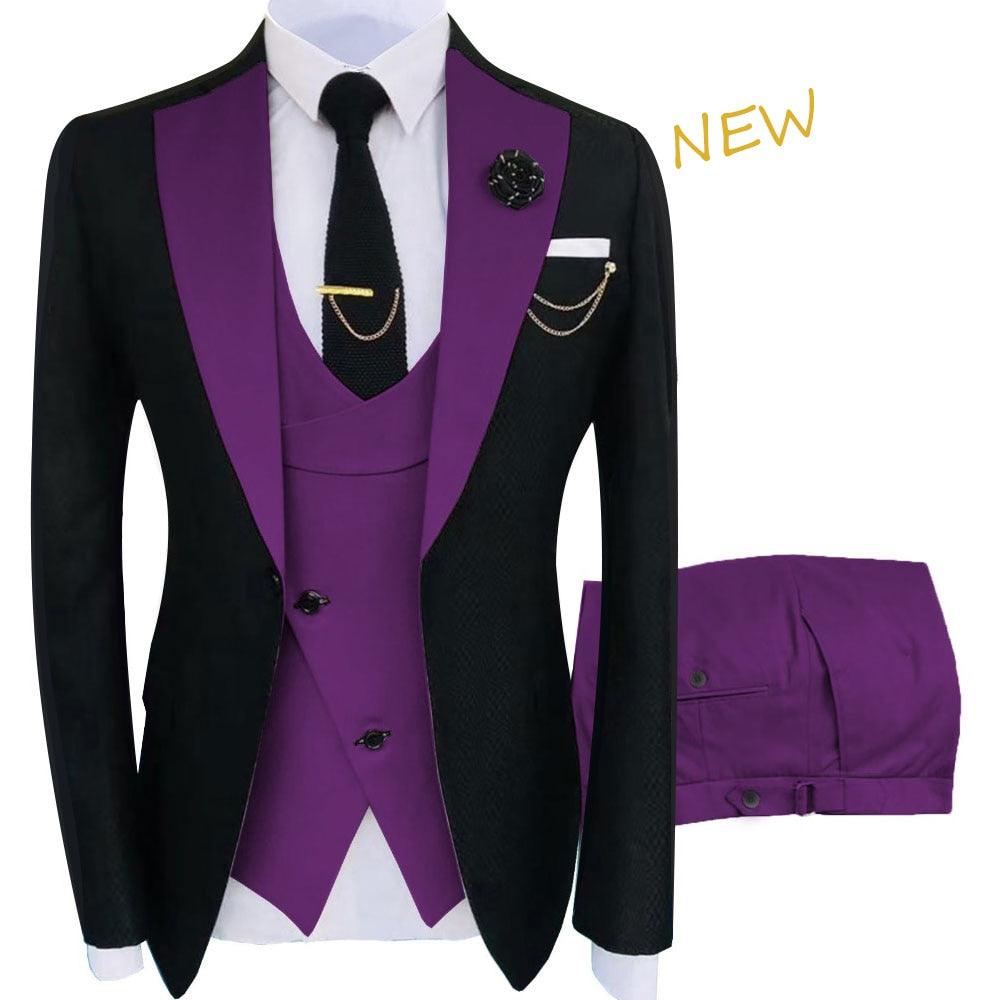 New Costume Homme Popular Clothing Luxury Party Stage Men&#39;s Suit Groomsmen Regular Fit Tuxedo 3 Peice Set Jacket+Trousers+Vest - ItemBear.com