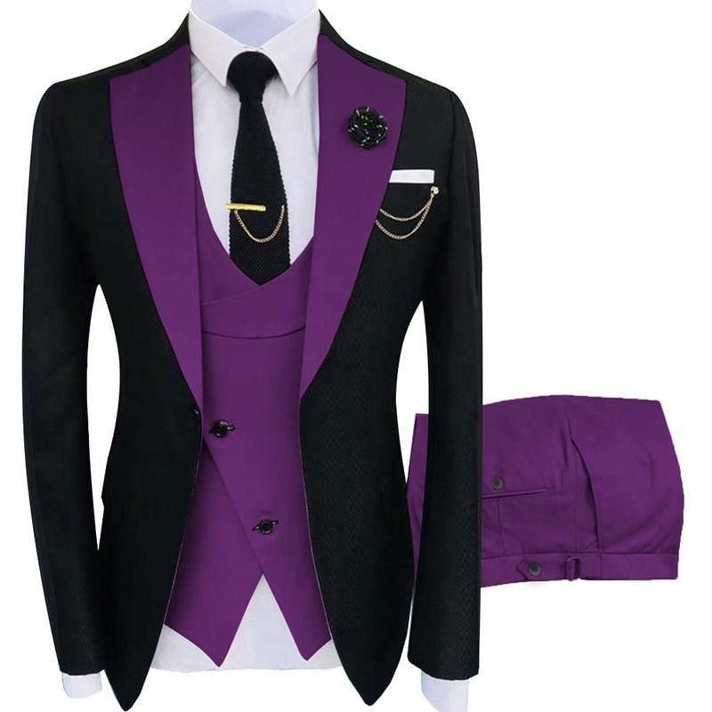 New Costume Homme Popular Clothing Luxury Party Stage Men&#39;s Suit Groomsmen Regular Fit Tuxedo 3 Peice Set Jacket+Trousers+Vest - ItemBear.com