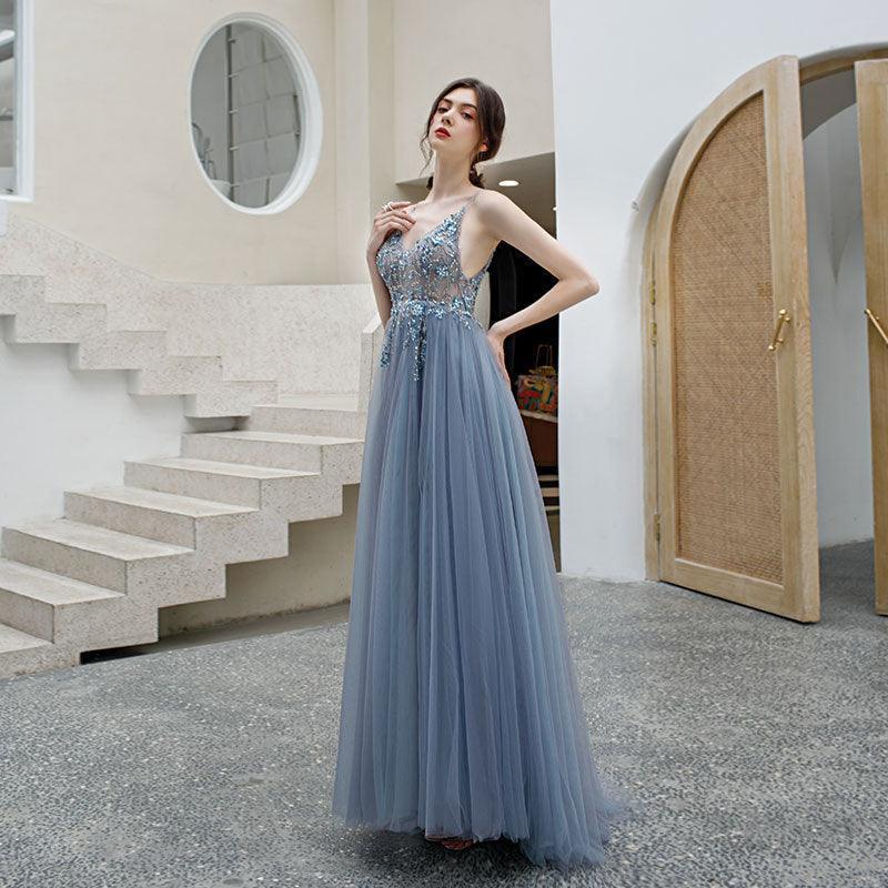 new evening dress Mori small fresh dream temperament dress lady birthday party host dress - ItemBear.com