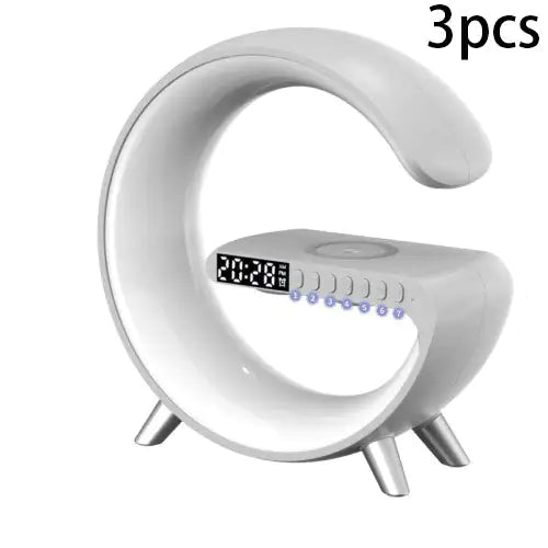 New Intelligent G Shaped LED Lamp Bluetooth Speake Wireless Charger Atmosphere Lamp App Control For Bedroom Home Decor - ItemBear.com