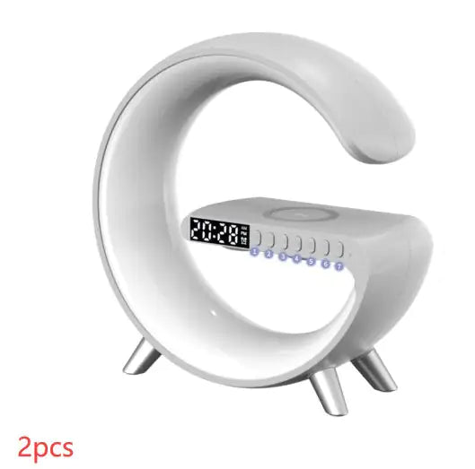 New Intelligent G Shaped LED Lamp Bluetooth Speake Wireless Charger Atmosphere Lamp App Control For Bedroom Home Decor - ItemBear.com