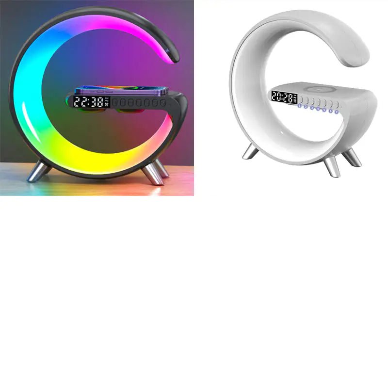 New Intelligent G Shaped LED Lamp Bluetooth Speake Wireless Charger Atmosphere Lamp App Control For Bedroom Home Decor - ItemBear.com