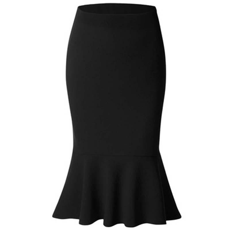 New Skirts Hot Sale Women's Spring Autumn Elastic High Waist Ruffles Skirts Woman Hip Trumpet Skirt Mermaid - ItemBear.com