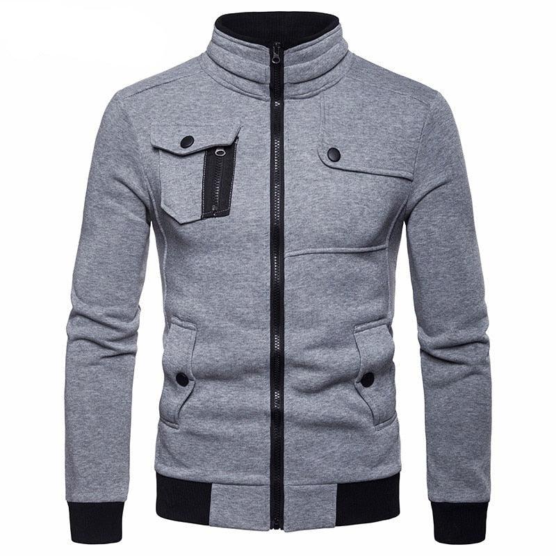 New Spring Autumn Hoodies Men Sweatshirts Casual British Style Zipped Stand Collar Men's Hip Hop Hoodie Size MWW133 - ItemBear.com