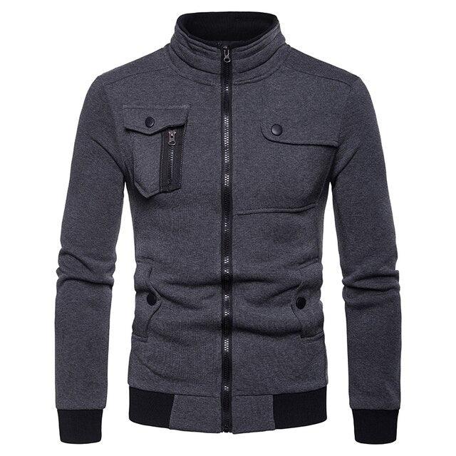 New Spring Autumn Hoodies Men Sweatshirts Casual British Style Zipped Stand Collar Men's Hip Hop Hoodie Size MWW133 - ItemBear.com