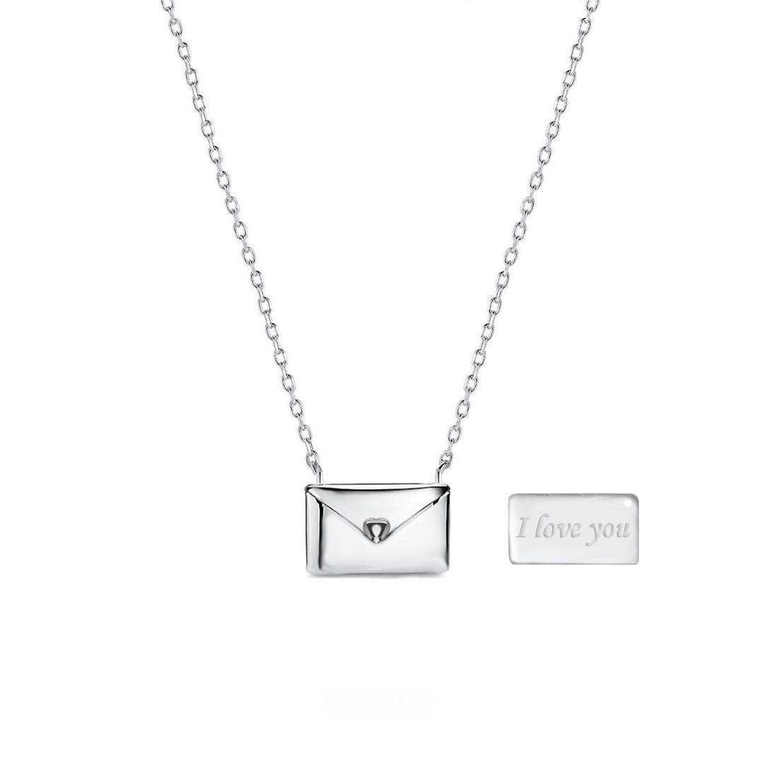New Trendy Envelop Love Letter Silver Necklace - ItemBear.com