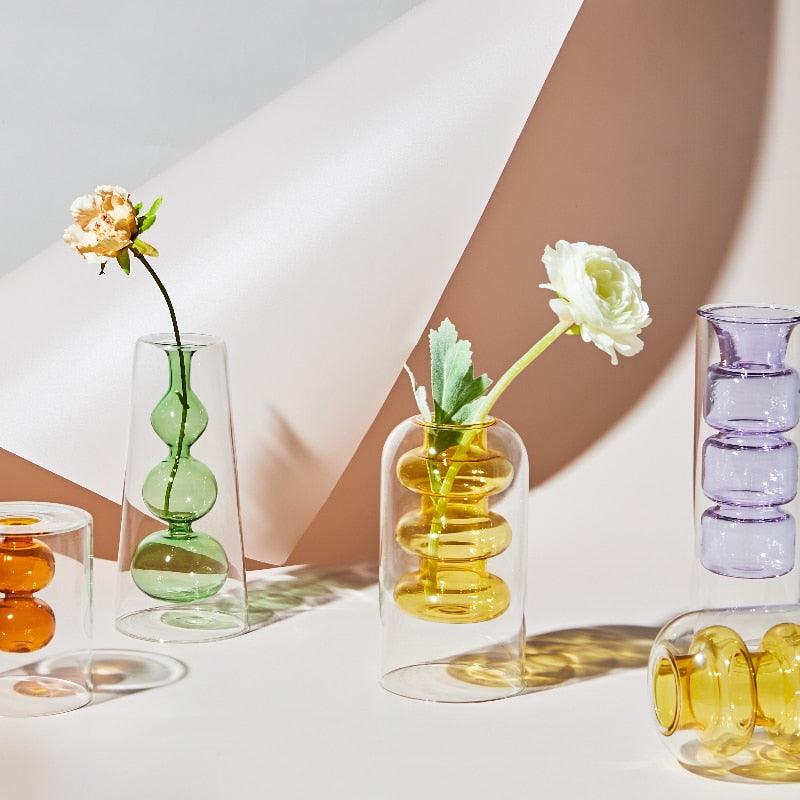 Nordic creative colored glass vase ornaments creative hydroponic - ItemBear.com