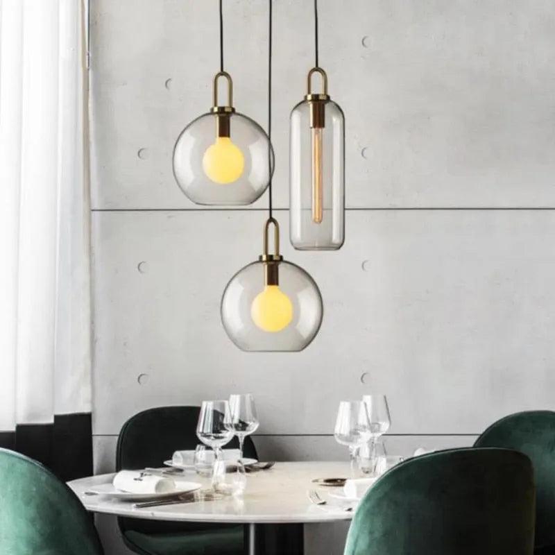 Nordic modern simple glass ball LED E27 pendant lights interior lighting lamps restaurant bedroom stair decoration hanging light - ItemBear.com