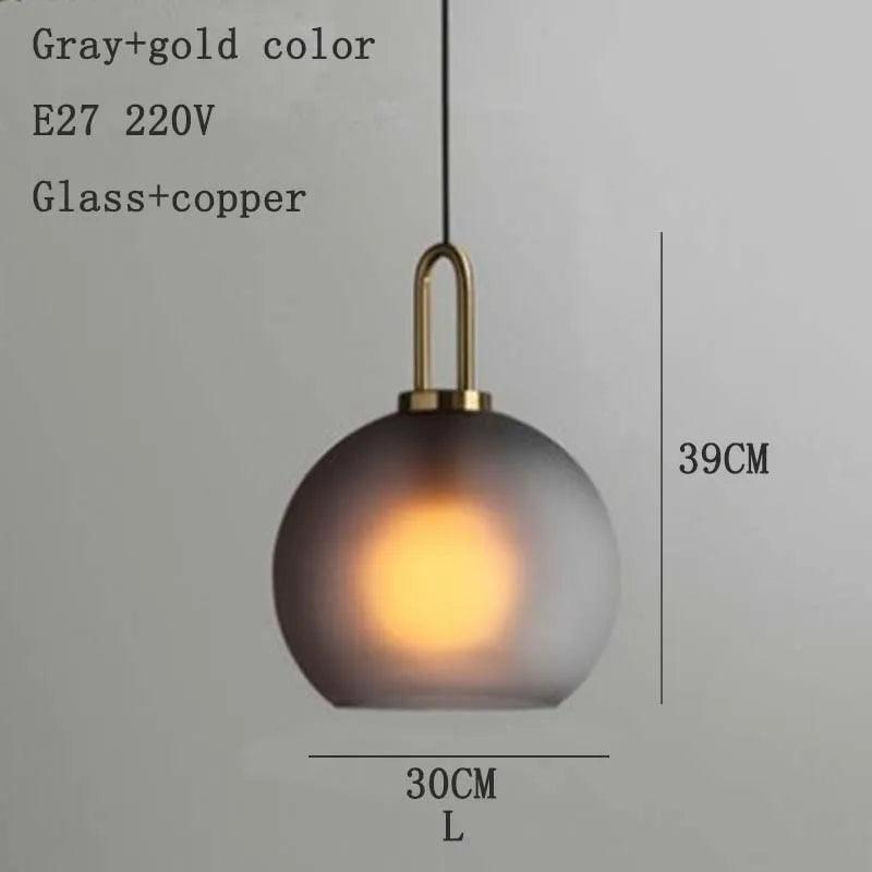 Nordic modern simple glass ball LED E27 pendant lights interior lighting lamps restaurant bedroom stair decoration hanging light - ItemBear.com