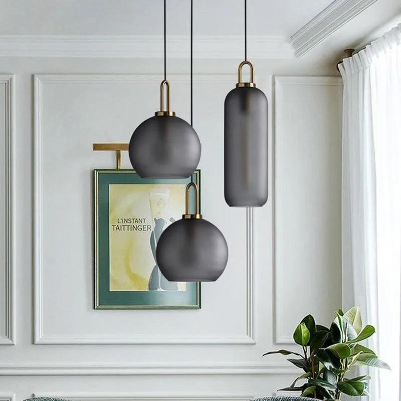 Nordic modern simple glass ball LED E27 pendant lights interior lighting lamps restaurant bedroom stair decoration hanging light - ItemBear.com