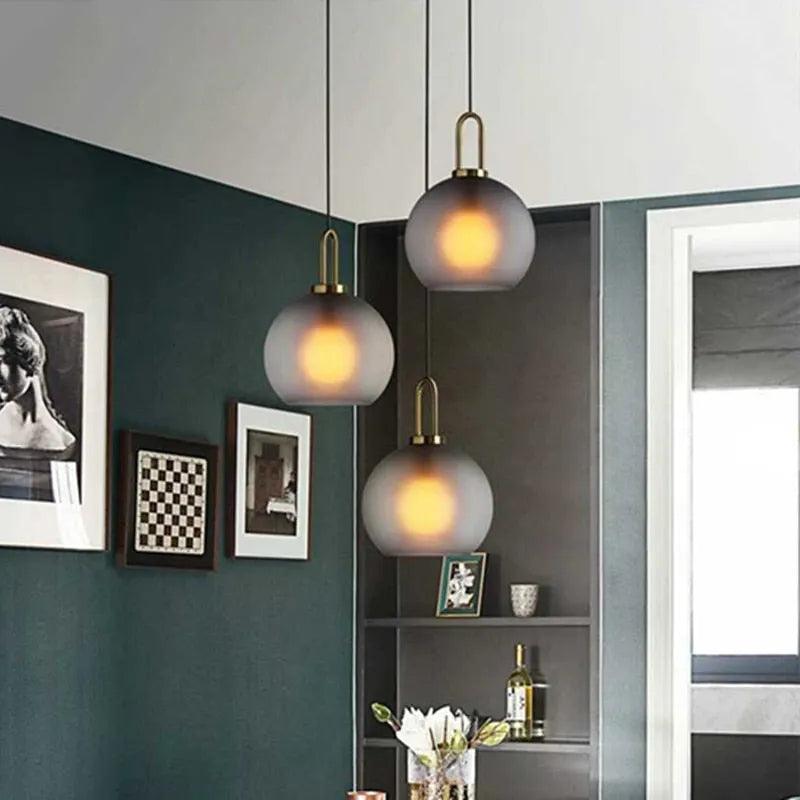 Nordic modern simple glass ball LED E27 pendant lights interior lighting lamps restaurant bedroom stair decoration hanging light - ItemBear.com