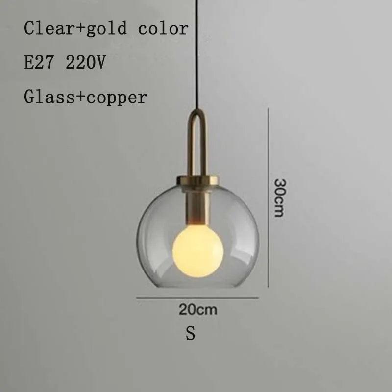 Nordic modern simple glass ball LED E27 pendant lights interior lighting lamps restaurant bedroom stair decoration hanging light - ItemBear.com