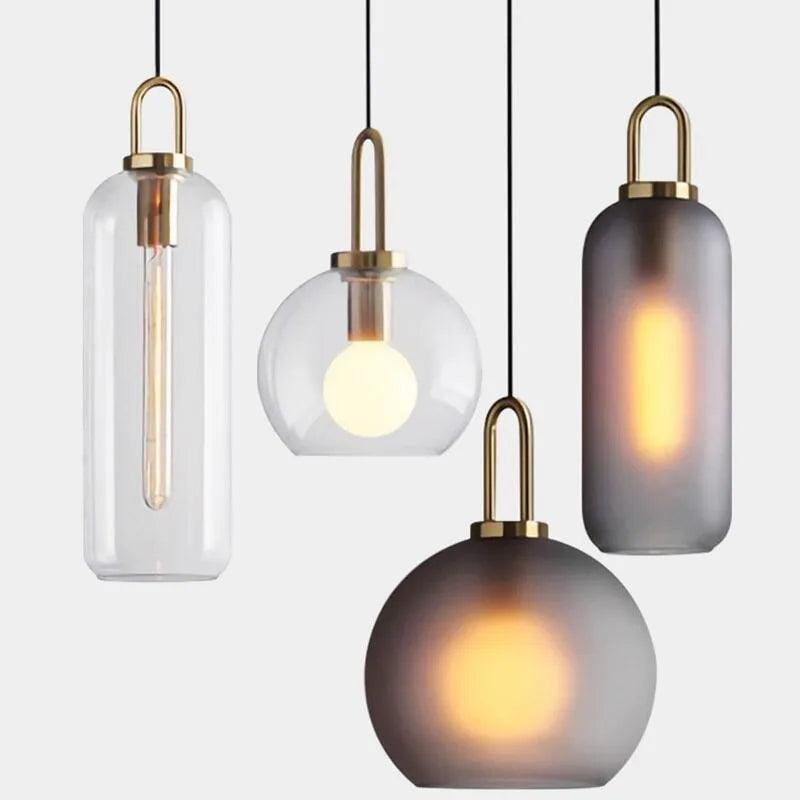 Nordic modern simple glass ball LED E27 pendant lights interior lighting lamps restaurant bedroom stair decoration hanging light - ItemBear.com