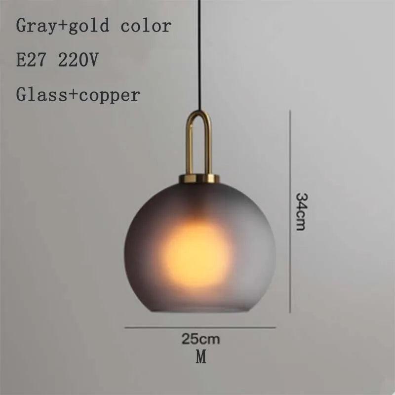 Nordic modern simple glass ball LED E27 pendant lights interior lighting lamps restaurant bedroom stair decoration hanging light - ItemBear.com