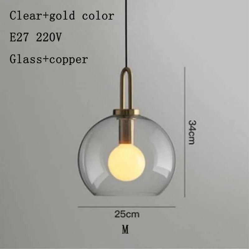 Nordic modern simple glass ball LED E27 pendant lights interior lighting lamps restaurant bedroom stair decoration hanging light - ItemBear.com