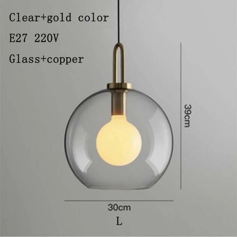 Nordic modern simple glass ball LED E27 pendant lights interior lighting lamps restaurant bedroom stair decoration hanging light - ItemBear.com