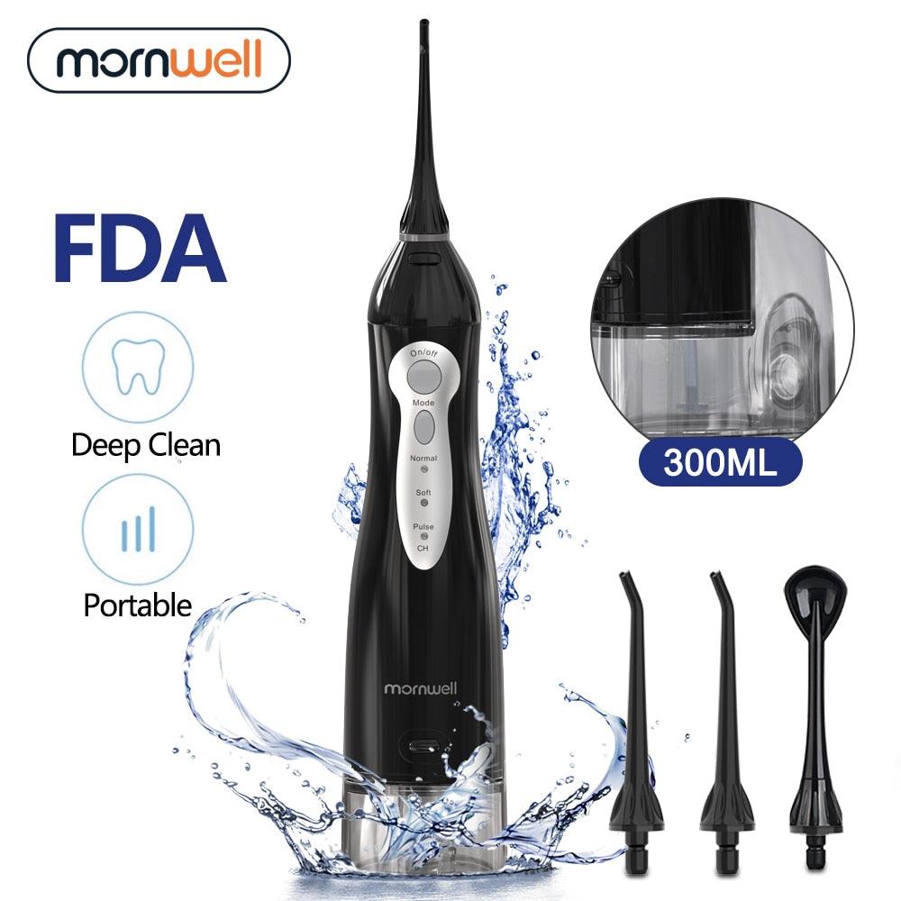 Oral Irrigator USB Rechargeable Water Flosser Portable Dental Water Jet 300ML Water Tank Waterproof Teeth Cleaner - ItemBear.com