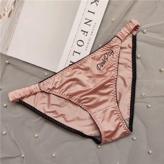 'Pink Play' Satin Lined Panties Underwear - ItemBear.com