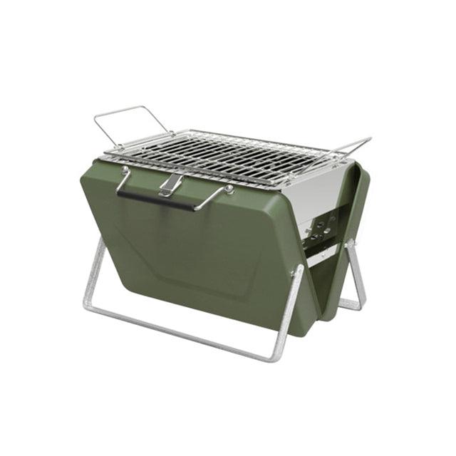 Portable Camping BBQ Folding Cooking Charcoal Coal Stainless Steel Grill - ItemBear.com