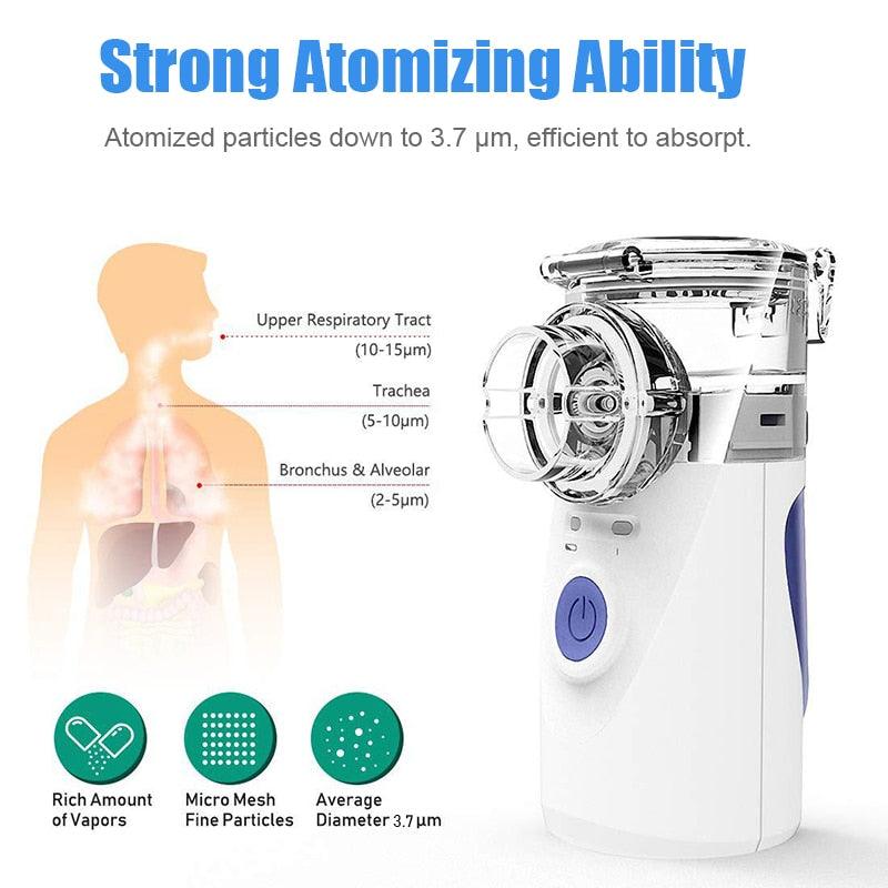 Portable Nebulizer Machine Medical Atomizer Nebuliser Inhalator Adult Children Silent Inhaler Humidificador Nebulizador Portatil - ItemBear.com