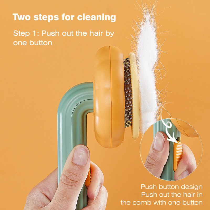Pumpkin Pet Brush, Self Cleaning Slicker Brush - ItemBear.com