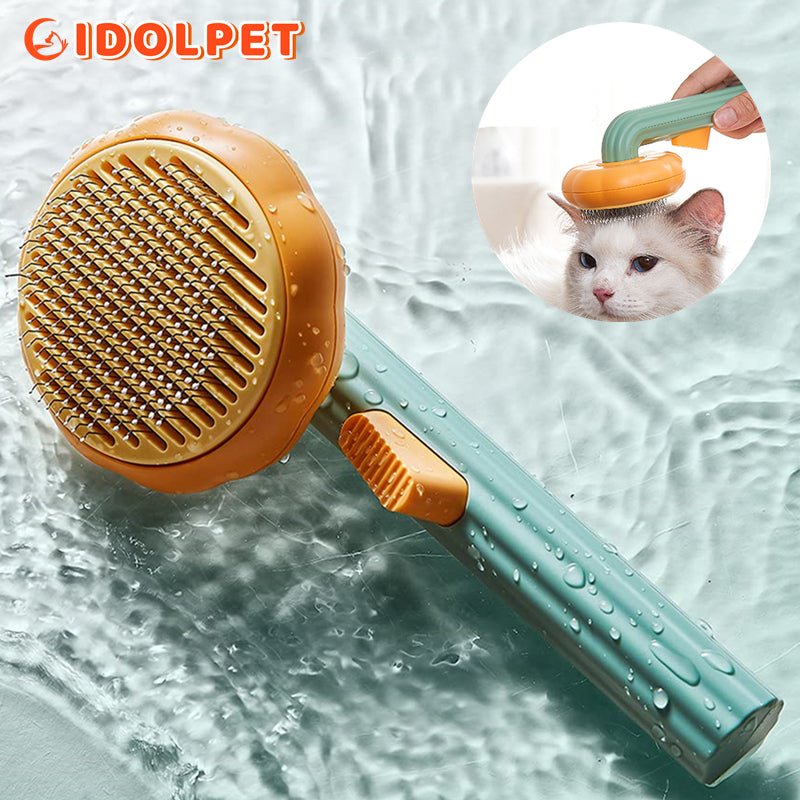 Pumpkin Pet Brush, Self Cleaning Slicker Brush - ItemBear.com