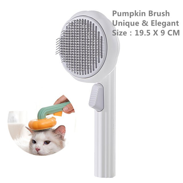 Pumpkin Pet Brush, Self Cleaning Slicker Brush - ItemBear.com