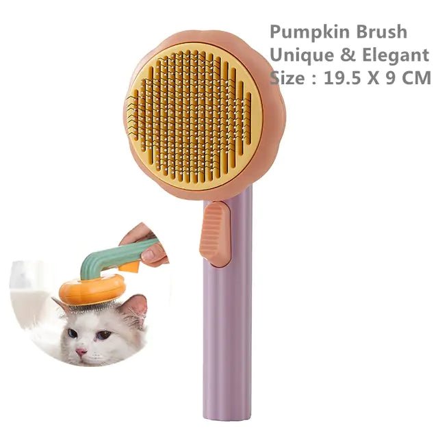 Pumpkin Pet Brush, Self Cleaning Slicker Brush - ItemBear.com