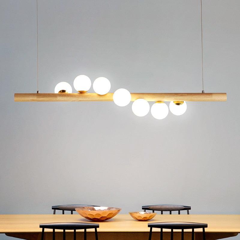 Restaurant Light Lamp Hanging Lamps Lights For Dining Room Nordic Wood Modern Pendant Light Dining kitchen Island Lighting - ItemBear.com