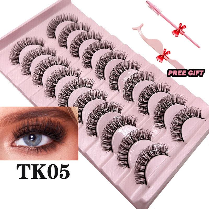 Russian Strip Lashes 10-Pairs Fluffy Mink - ItemBear.com