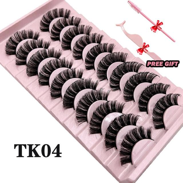 Russian Strip Lashes 10-Pairs Fluffy Mink - ItemBear.com