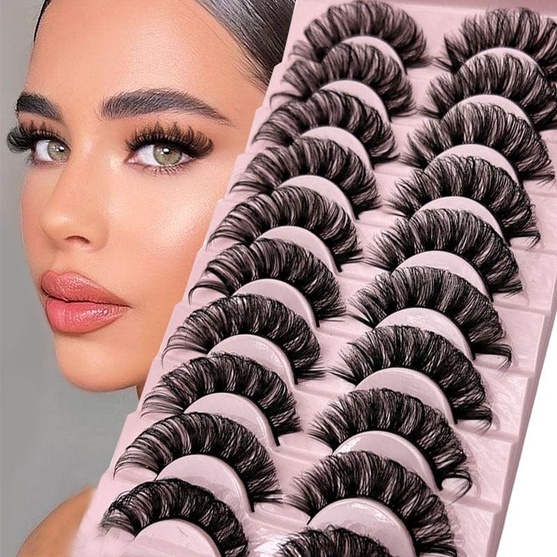 Russian Strip Lashes 10-Pairs Fluffy Mink - ItemBear.com