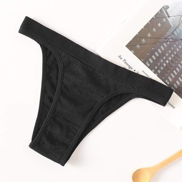 Seamless Solid Thong Panties - ItemBear.com