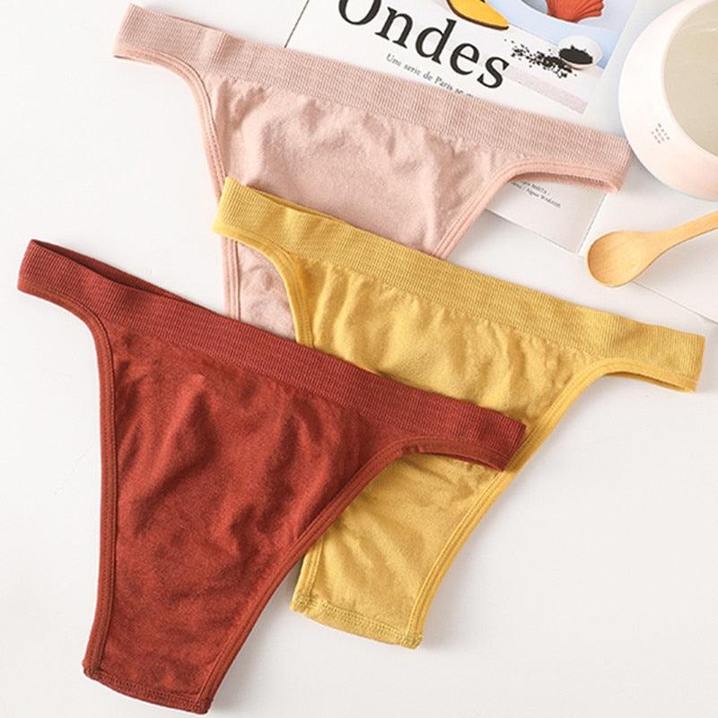 Seamless Solid Thong Panties - ItemBear.com