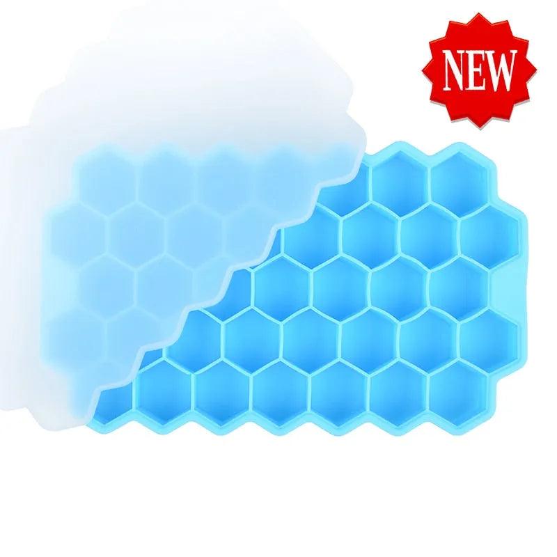 SILIKOLOVE Honeycomb Ice Cube Trays with Removable Lids Silica Gel Ice Cube Mold BPA Free - ItemBear.com