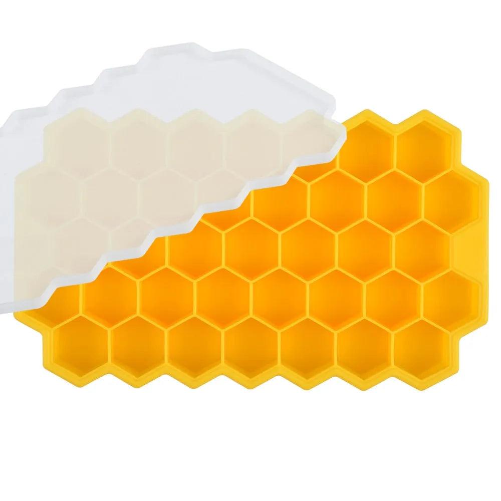 SILIKOLOVE Honeycomb Ice Cube Trays with Removable Lids Silica Gel Ice Cube Mold BPA Free - ItemBear.com