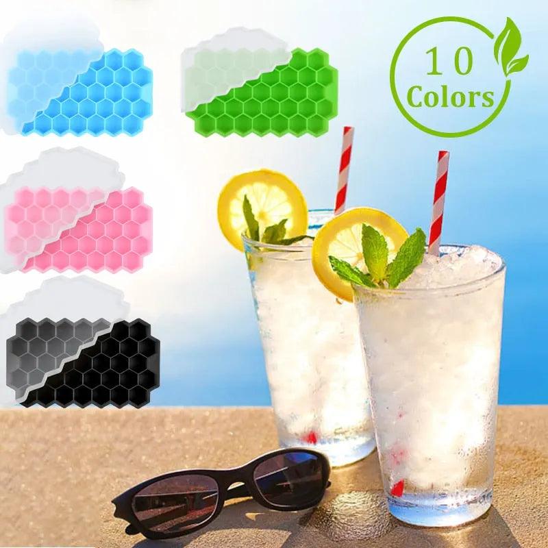 SILIKOLOVE Honeycomb Ice Cube Trays with Removable Lids Silica Gel Ice Cube Mold BPA Free - ItemBear.com