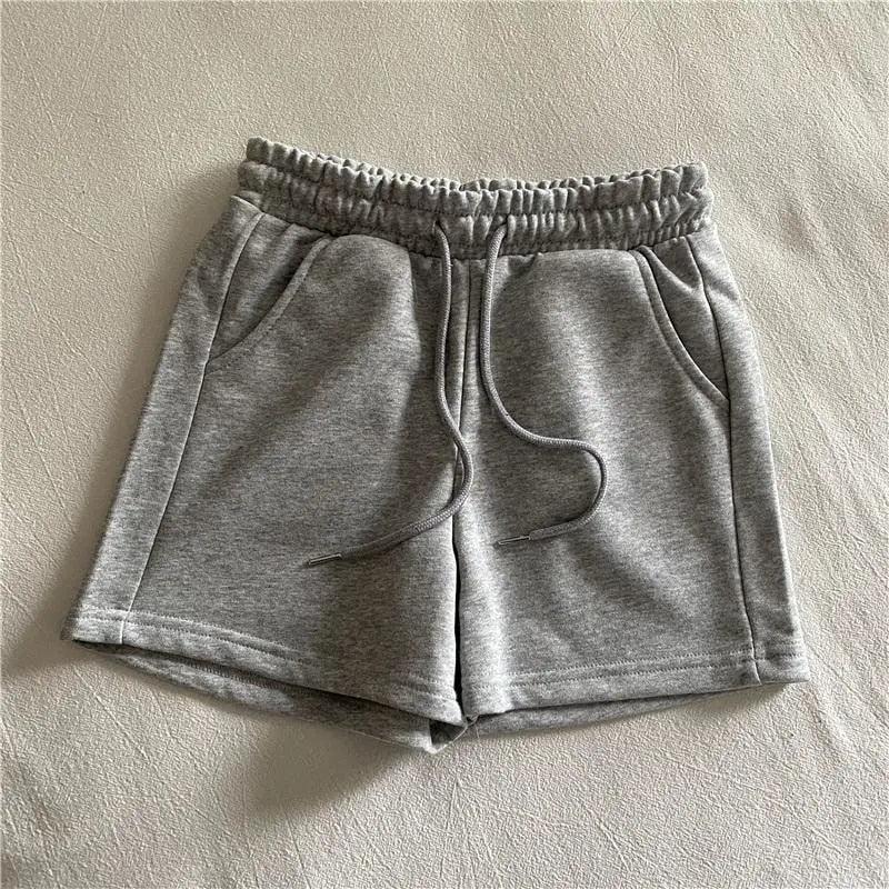 Solid Drawstring Elastic Waist Shorts - ItemBear.com